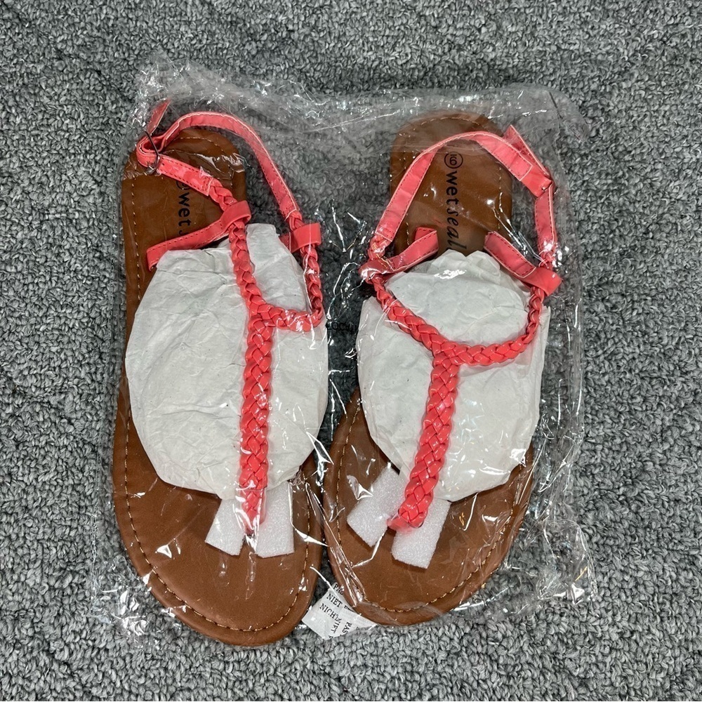 Wet Seal Sandals Flip Flops Pink Strap Womens Size 9 New